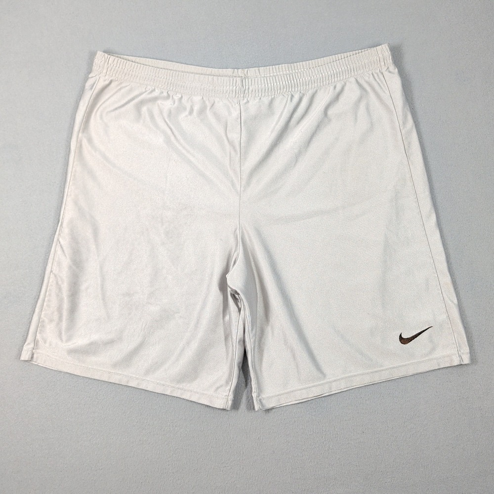 Vintage Nike Shorts Mens‎ XL Silver Gray Athletic Soccer Mesh Made in USA 90s